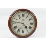 George V dial wall clock, 12'' dial with Roman numerals, inscribed 'GVR' 'Ingram Bros., Wood