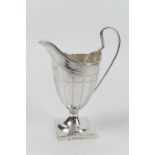 George III silver cream jug, maker's mark indistinct, London 1794, helmet shape with a monogrammed