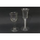 Opaque twist wine glass, bell shaped bowl over multiple strand helix stem, 15.5cm; also a small