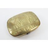 Brass named snuff box, 19th Century, inscribed 'Forget me not, J Read', in stipple engraved details,