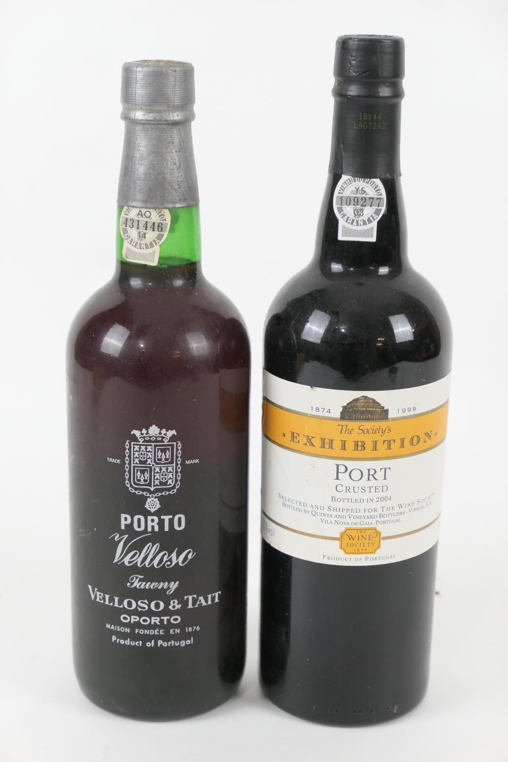 Pierre Laforest tawny port, 19% Vol, level lower neck; also Wine Society's Exhibition crusted