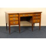 Late Victorian rosewood and inlaid dressing table in Sheraton Revival style by Maple & Co.,