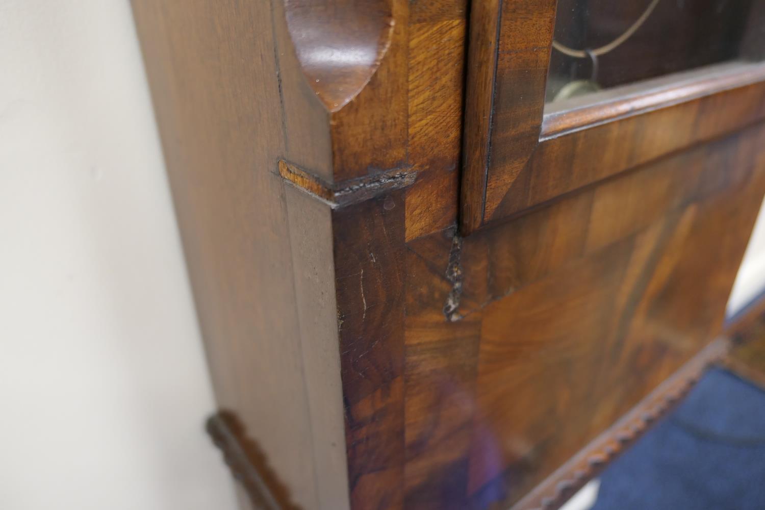 Early Victorian mahogany eight day drop trunk wall clock, painted circular 14'' dial with subsidiary - Image 15 of 19