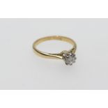 Diamond solitaire ring, the brilliant cut stone of approx. 0.25ct, in an 18ct white gold claw mount,