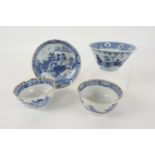 Chinese blue and white conical bowl, 19th Century, 10.5cm diameter; also a Chinese blue and white
