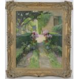 Pierre Laurent Baeschlin (French, 1886-1958), Le Jardin, signed oil on board, labelled verso, 60cm