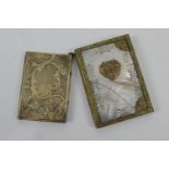 French silver gilt aide-memoire, circa 1860-80, engraved throughout in a delicate Rococo style