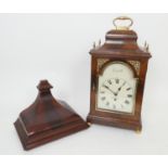 Samuel John Leah, London, mahogany bracket fusee timepiece, with turret top, brass carrying