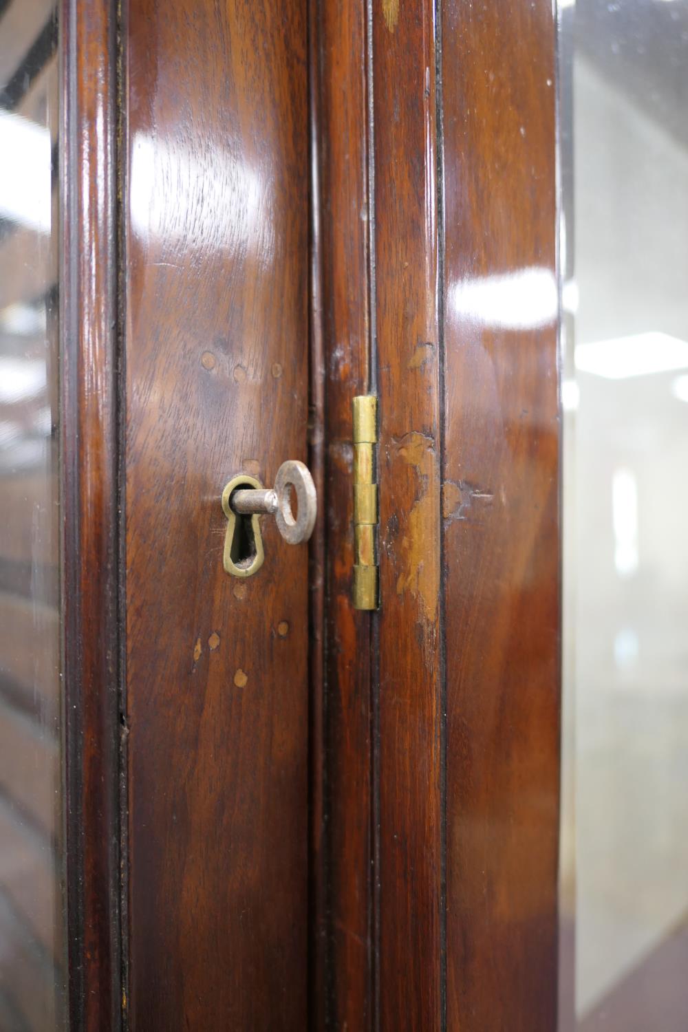 Late 19th Century mahogany and inlaid breakfront library bookcase, in Georgian style, having a - Image 11 of 14