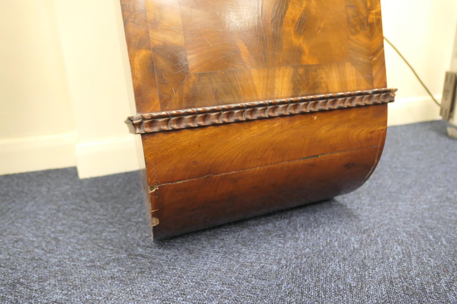 Early Victorian mahogany eight day drop trunk wall clock, painted circular 14'' dial with subsidiary - Image 8 of 19