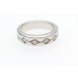 Diamond half eternity ring, set with six marquise cut diamonds in a heavy 950 standard platinum