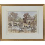 Colin Ratcliffe (Contemporary), Cottage at Ashford on the Water, watercolour, signed, titled to a