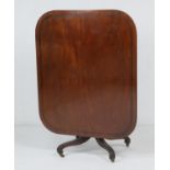 Late Regency mahogany and rosewood banded breakfast table, circa 1825, rectangular top with