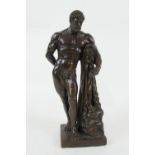 After the Antique, modern bronze sculpture of the Farnese Hercules, after the Roman original,