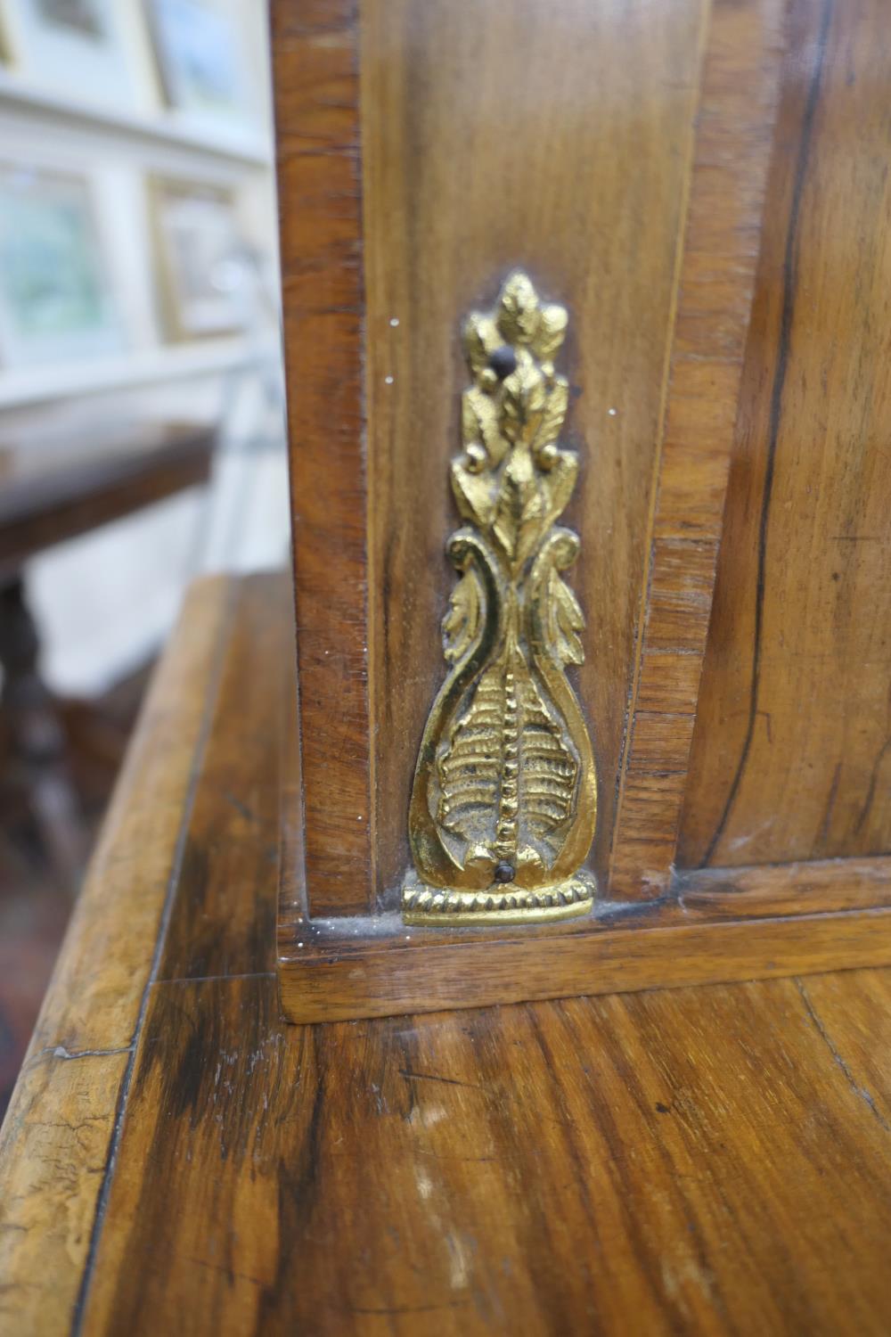 Victorian walnut and inlaid bookcase cabinet, circa 1870, having two glazed upper doors opening to - Image 5 of 13