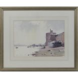 James Longueville (b.1942), Rotherhithe, watercolour, signed, titled to a label verso, 25.5cm x 36cm