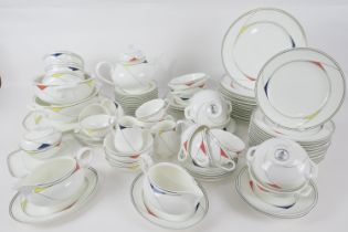 Villeroy & Boch Trio pattern porcelain dinner, tea and breakfast service, including fourteen