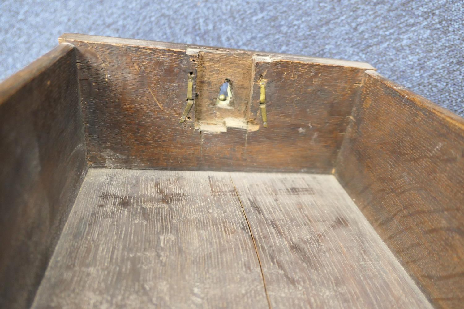 Walnut chest on stand, early 18th Century and later, the top with moulded cornice over three short - Image 6 of 18