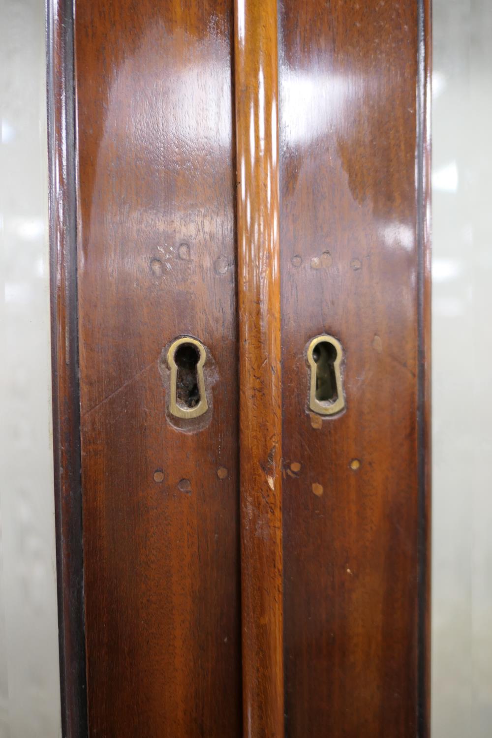 Late 19th Century mahogany and inlaid breakfront library bookcase, in Georgian style, having a - Image 12 of 14