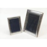 Modern silver photograph frame, Sheffield 2000, rectangular form with wooden back, aperture size