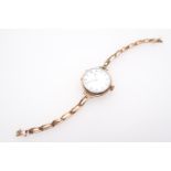 Lady's vintage 9ct gold cased wristwatch, inscribed and dated 1917, white dial with Arabic numerals,