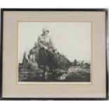 William Lee Hankey (1869-1952), Sur le Terrain, drypoint etching, signed by the artist to the margin