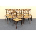 Good set of eight Regency mahogany simulated rosewood Trafalgar dining chairs, circa 1805-15, each