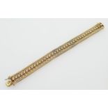 9ct gold bead and herringbone chain bracelet, length 19cm, weight approx. 25.6g