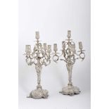 A pair of five-light candelabra