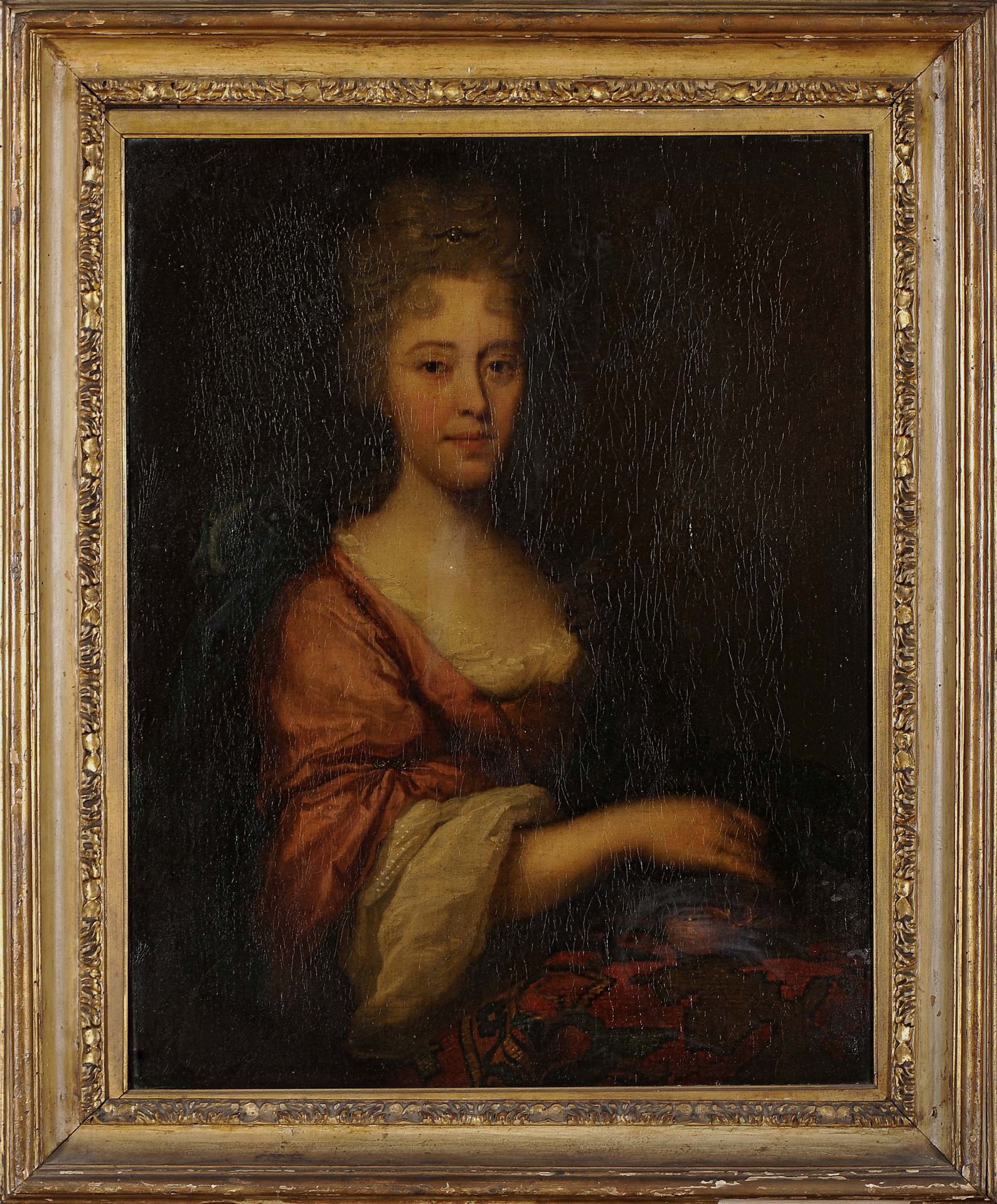 Portrait of a lady holding a compass