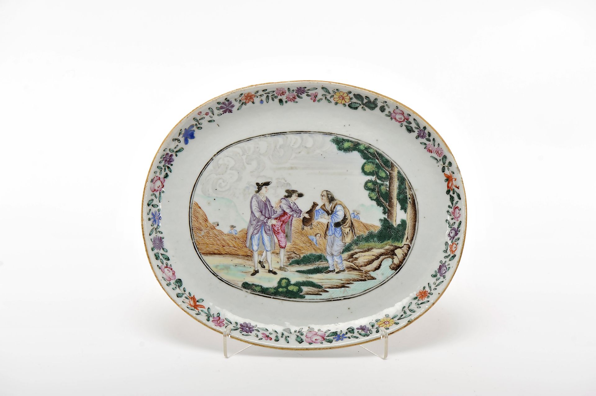 An oval platter