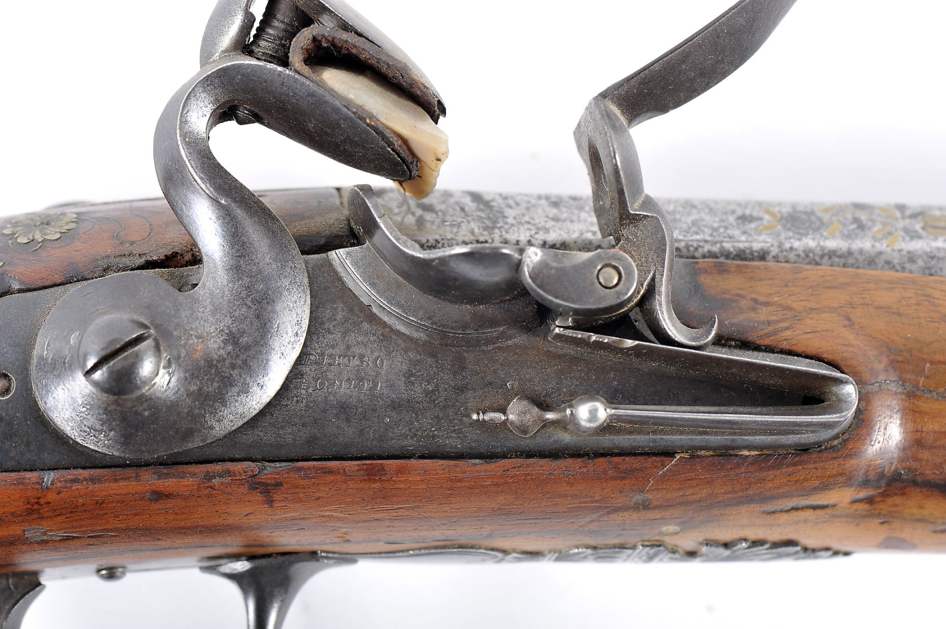 A flintlock blunderbuss with folding stock - Bild 4 aus 5