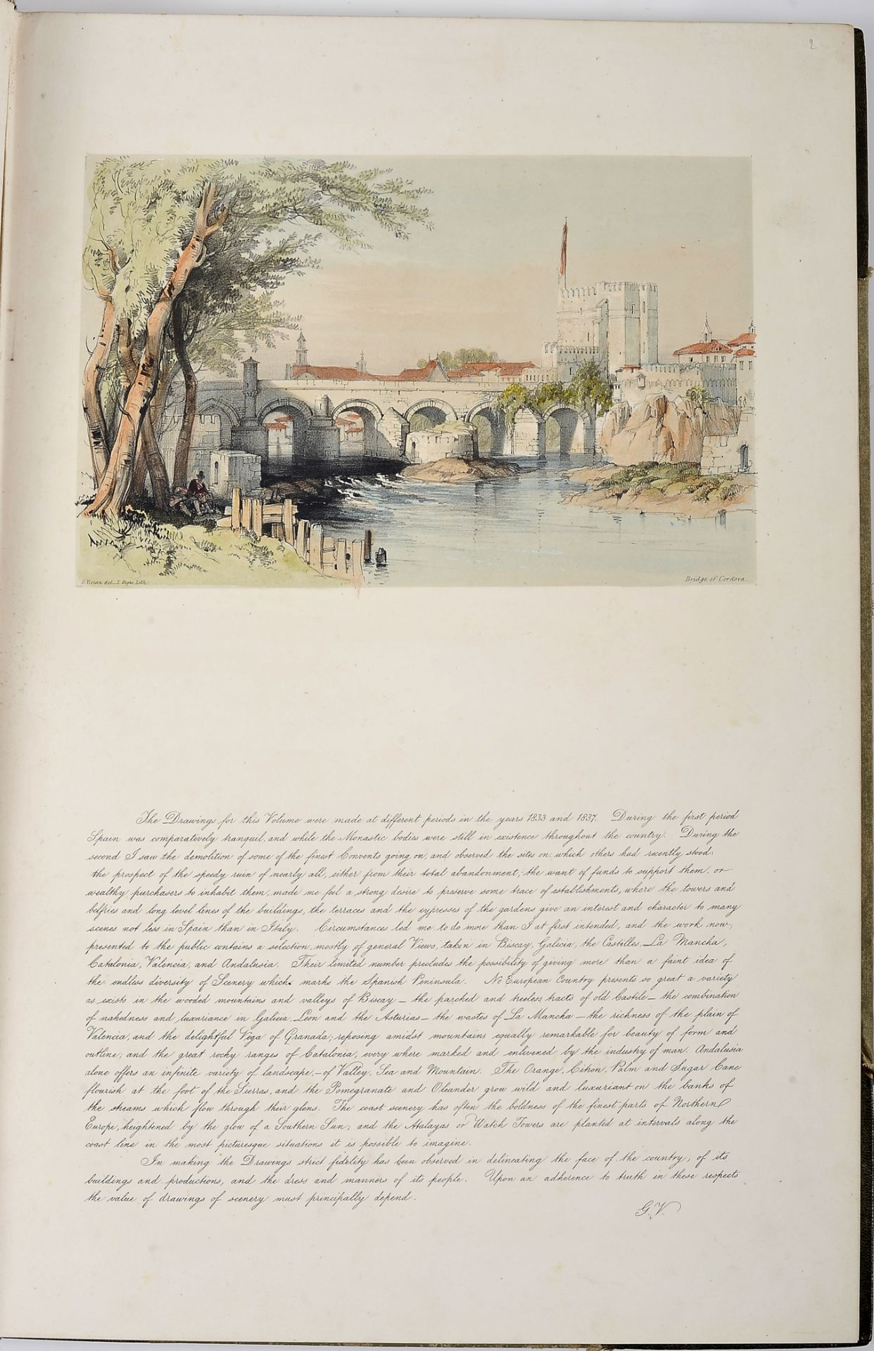 VIVIAN, George.- Spanish scenery.- London: P. & D. Colnaghi, 1838.- [2] p.: XXIX litografias color.; - Image 3 of 5