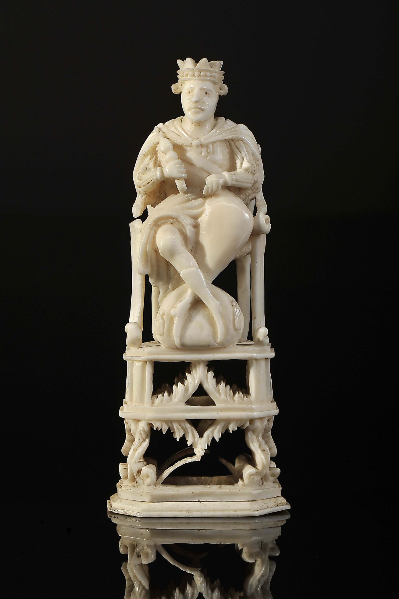 Chess piece, "King Kholmogory on his throne"