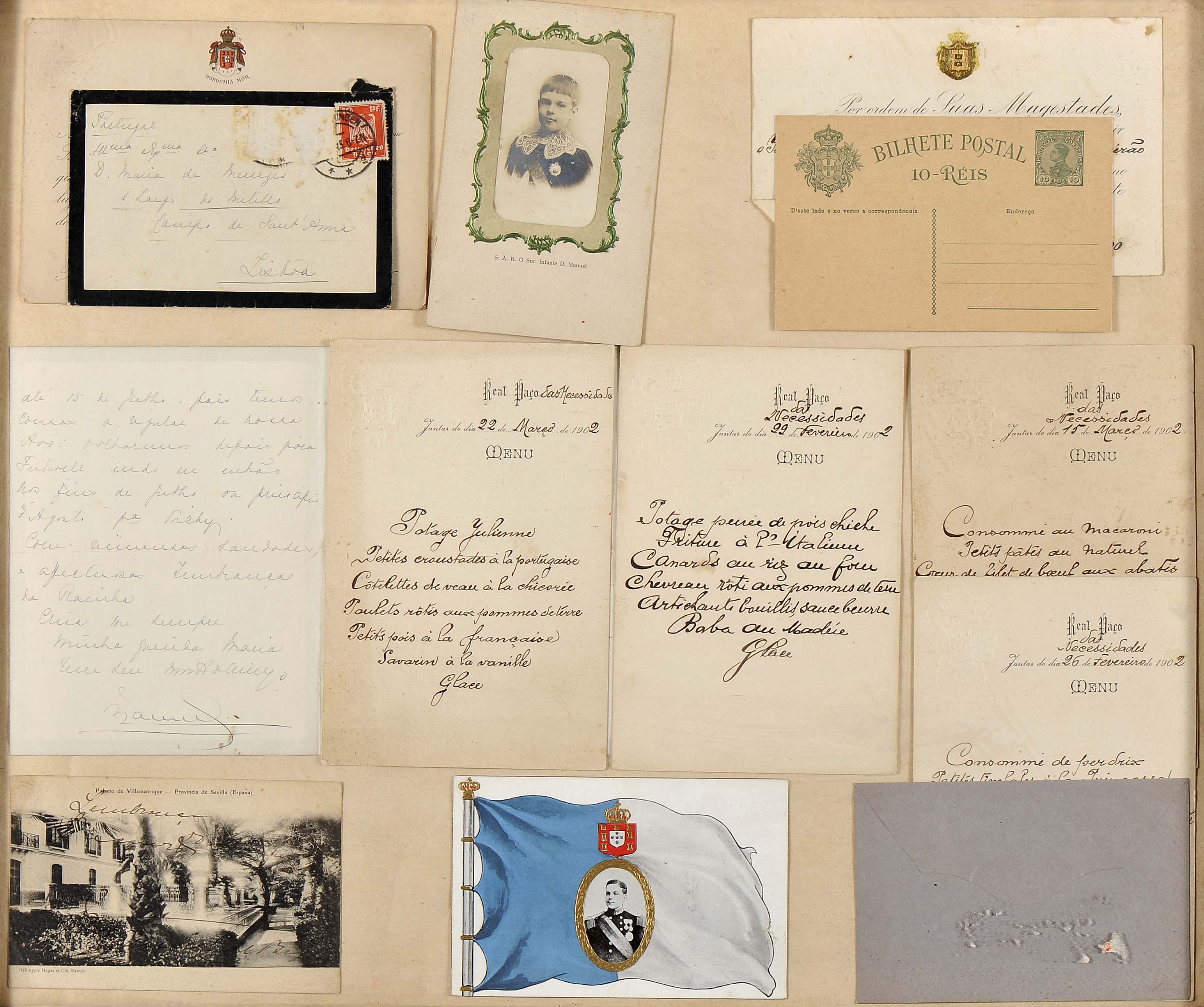 Thirteen menus and postcards from the Portuguese Royal House - Image 2 of 2