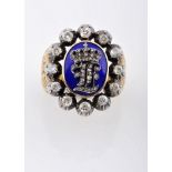 A ring with crowned monogram