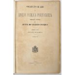 ENCADERNAÇÃO.- Collecção das leis da divida publica portugueza coordenada e publicada pela Junta de