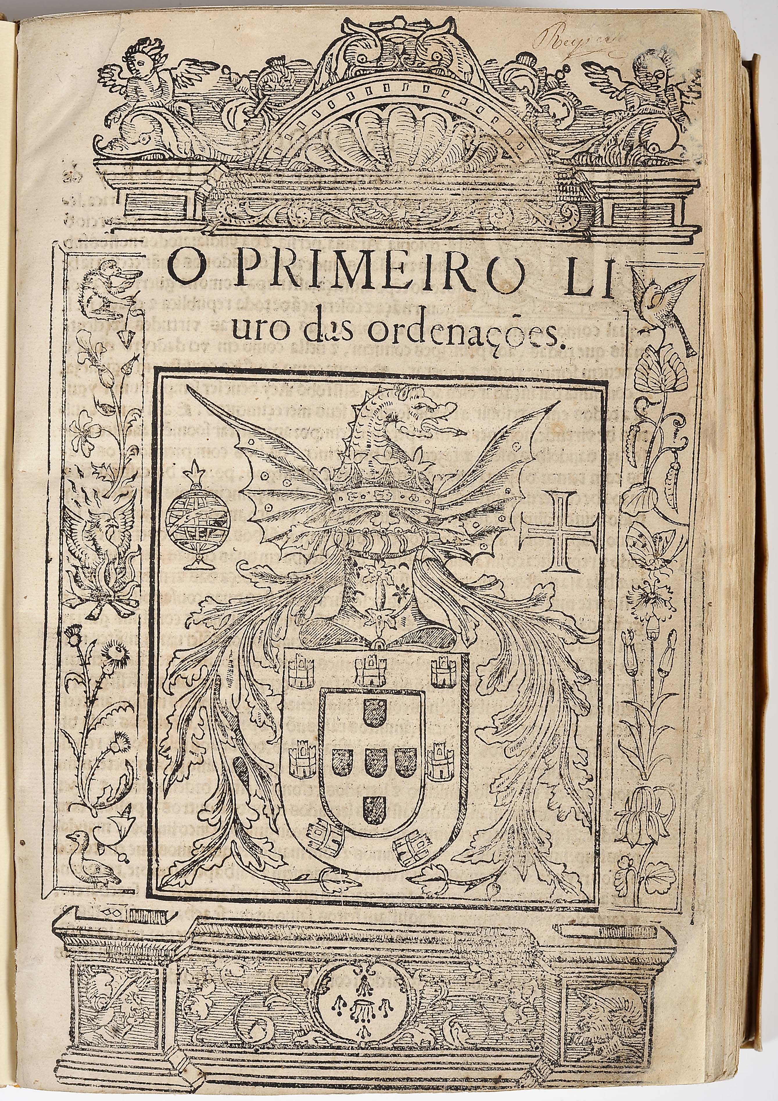 [ORDENAÇÕES MANUELINAS] O PRIMEIRO [ao quinto] LI | uro das ordenações.- Lisboa: por Manoel Joam, 15