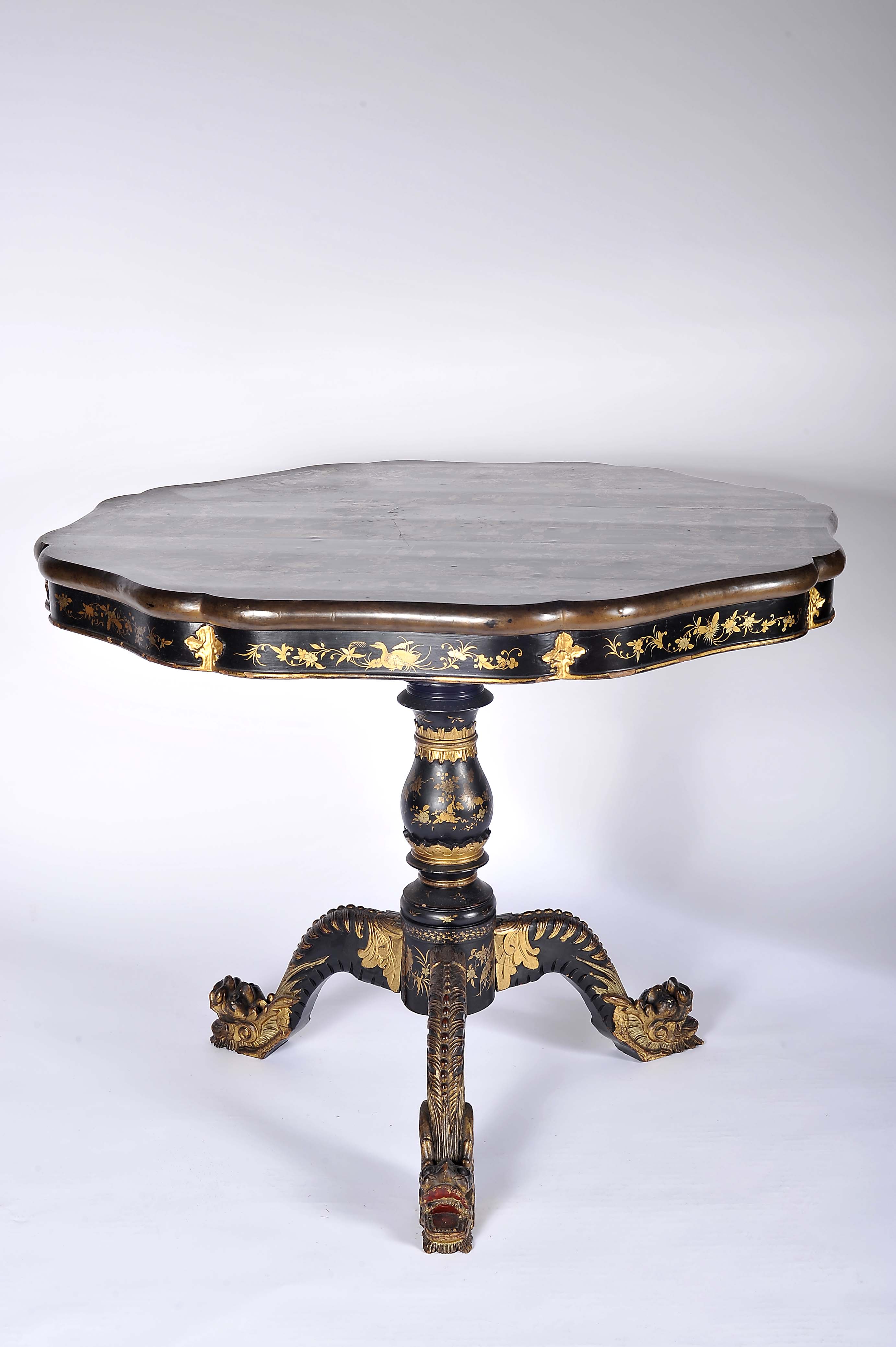 A tripod table with scalloped top - Image 2 of 2