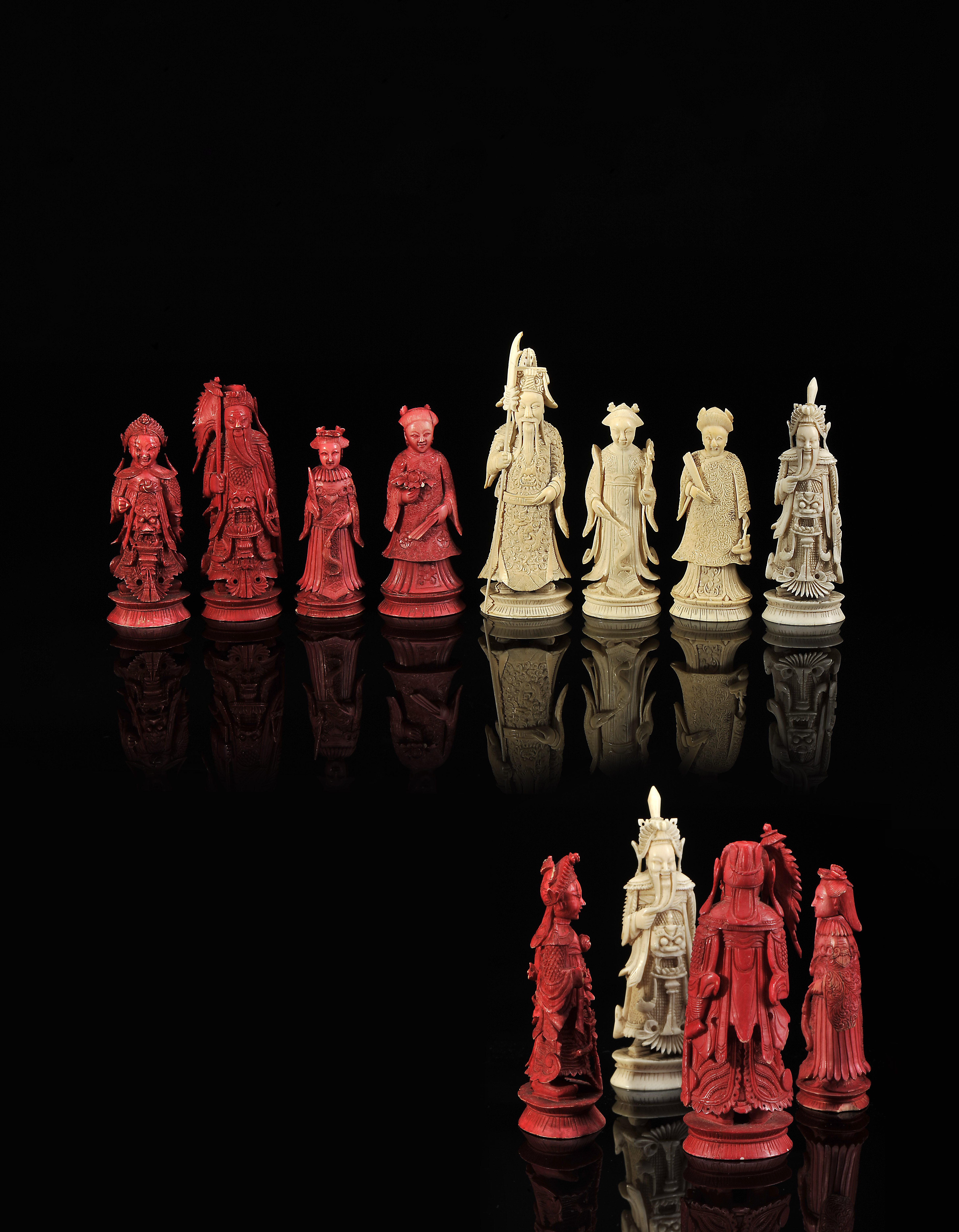 Eight Chess Pieces, "Four Kings" and "Four Queens" - Image 2 of 5