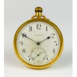 An 18ct Gold Cased Open Faced Keyless Pocket Watch, Late 19th/Early 20th Century, by Elkington, 47mm