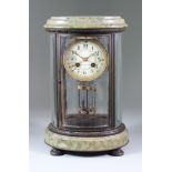 A late 19th/Early 20th Century French "Fourglass" Oval Mantel Clock, No.3080, the 3.5ins diameter