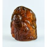 A Reconstituted Amber Figure of Buddha, 45mm x 60mm, gross weight 56g