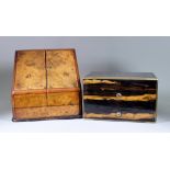 A Coromandel Wood and Brass Bound Rectangular Jewellery Box, 19th Century, with brass rectangular