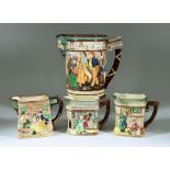 A Royal Doulton Pottery "The Dickens Jug"and three other jugs, The Dickens Jug designed by Charles