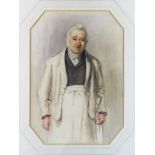 J. R. Ash (19th Century School) - Pencil and watercolour drawing - Three quarter length portrait