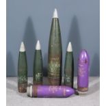 A Quantity of Inert Munitions, 20th Century, comprising - three 105mm shells, two 120mm tracer