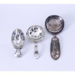 A Norwegian Sterling Silver Caddy Spoon and Two Other Caddy Spoons, the Norwegian spoon by Theodor