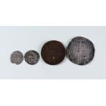 A Small Quantity of English Hammered Coins, comprising - Elizabeth I silver shilling, two Charles