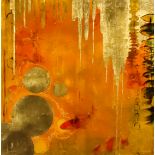 Steven Nederveen (1971) - Mixed Media - "Koi in Gilded Waters", signed, titled and dated 2012 to